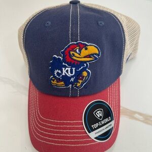 Kansas University KU Jayhawks Blue and Red Cap Hat